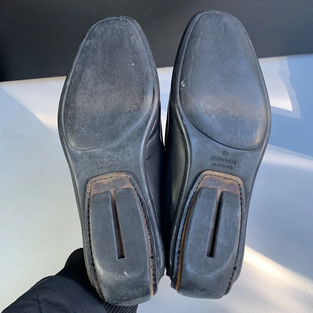Gucci Chukka Driving Moccasin Boots Shoes Mens 7 Black Luxury Leather Italy